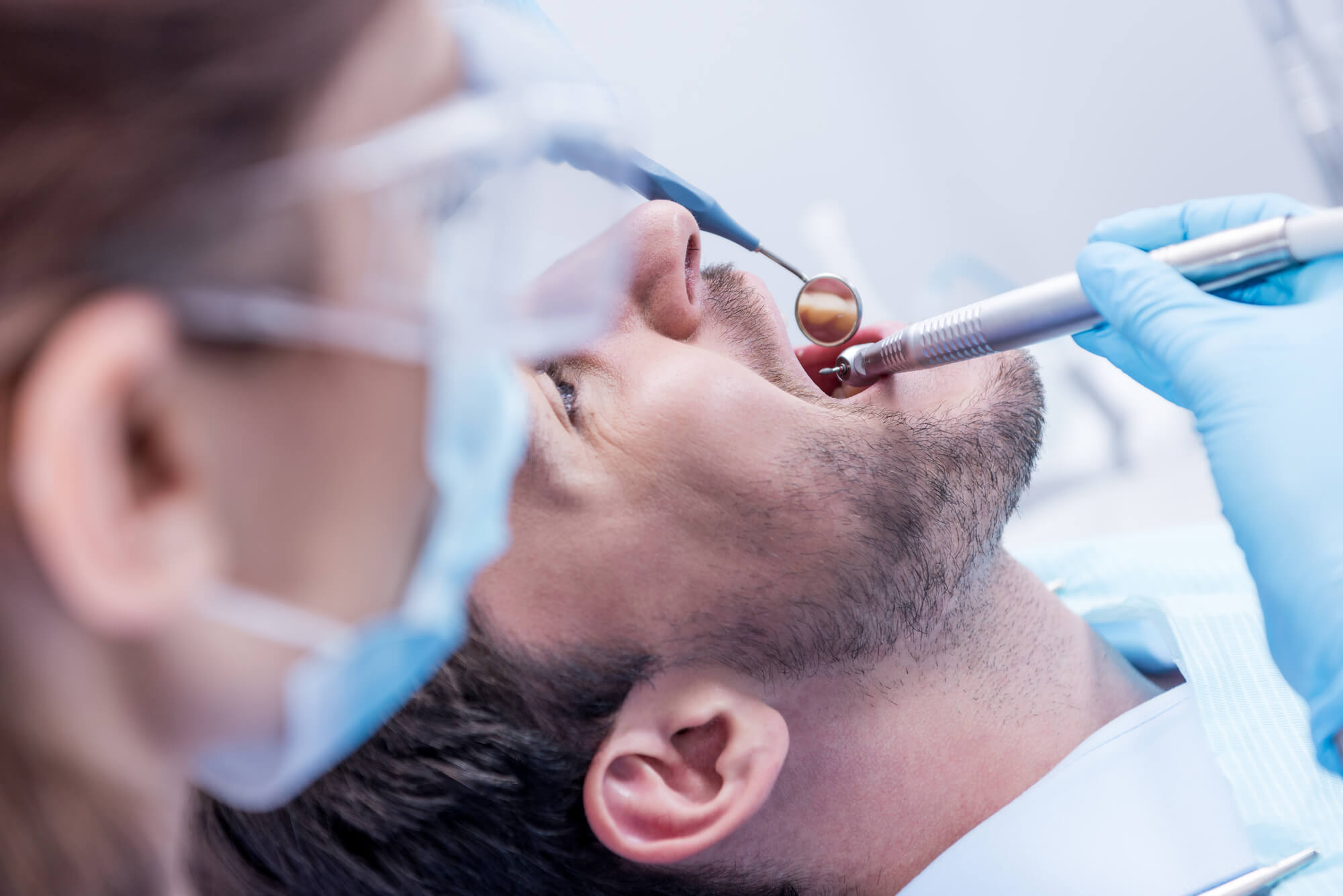 Closeup of man at the Oral Surgeon Plano